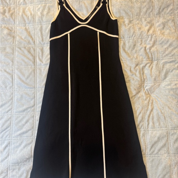 BCBGMaxAzria Black Dress  with White Accents - Picture 1 of 6